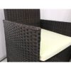 Set mobilier gradina/terasa, poliratan, maro cu perne crem, 1 masa, 2 fotolii, 1 canapea, Medi