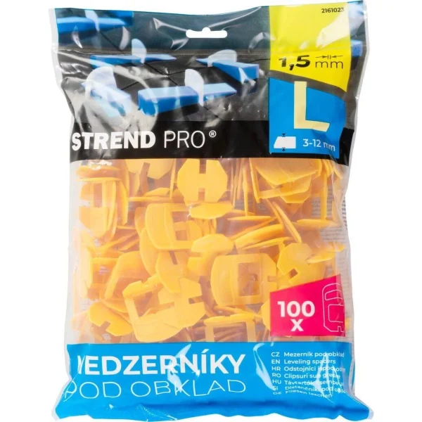 Set 1000 distantiere/cleme/clipsuri pentru nivelare si aliniere a placilor ceramice, 1.5 mm, Strend Pro