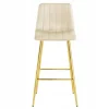 Scaun de bucatarie/bar, Artool, Pozza, catifea bej deschis, picioare metal auriu, 43x49x102 cm