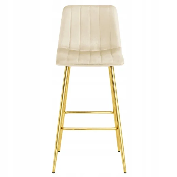 Scaun de bucatarie/bar, Artool, Pozza, catifea bej deschis, picioare metal auriu, 43x49x102 cm