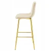 Scaun de bucatarie/bar, Artool, Pozza, catifea bej deschis, picioare metal auriu, 43x49x102 cm