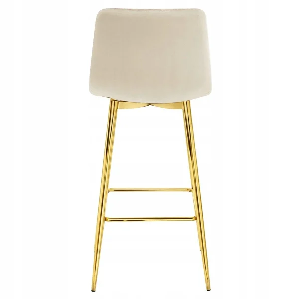 Scaun de bucatarie/bar, Artool, Pozza, catifea bej deschis, picioare metal auriu, 43x49x102 cm