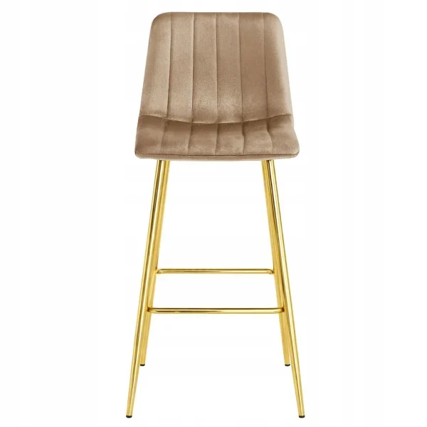 Scaun de bucatarie/bar, Artool, Pozza, catifea maro, picioare metal auriu, 43x49x102 cm