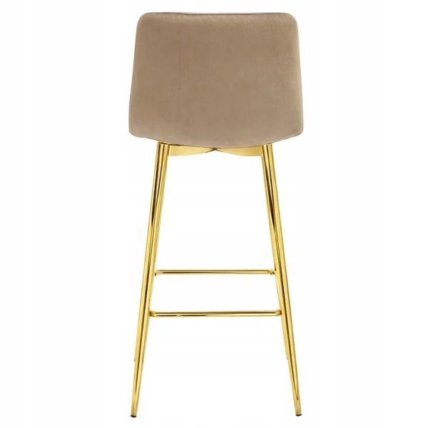 Scaun de bucatarie/bar, Artool, Pozza, catifea maro, picioare metal auriu, 43x49x102 cm