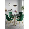 Scaun bucatarie/living, Artool, Cieza, catifea verde, picioare metal auriu, 49x60x87 cm