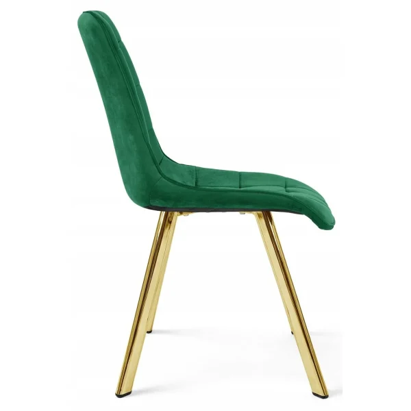Scaun bucatarie/living, Artool, Cieza, catifea verde, picioare metal auriu, 49x60x87 cm