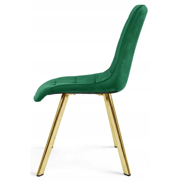 Scaun bucatarie/living, Artool, Cieza, catifea verde, picioare metal auriu, 49x60x87 cm