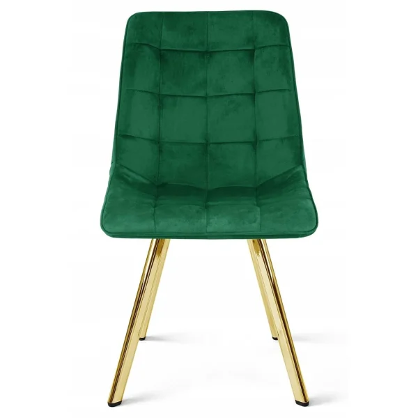Scaun bucatarie/living, Artool, Cieza, catifea verde, picioare metal auriu, 49x60x87 cm