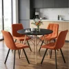 Scaun bucatarie/living, Artool, Cieza, catifea aramie, picioare metal negru, 49x60x87 cm