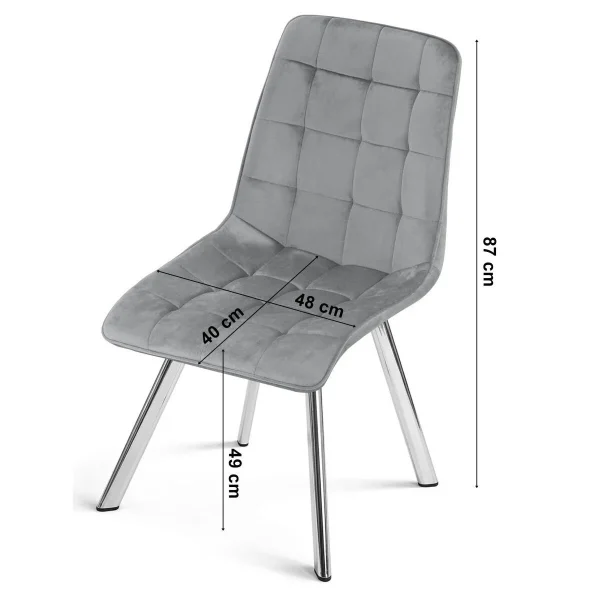 Scaun bucatarie/living, Artool, Cieza, catifea aramie, picioare metal negru, 49x60x87 cm