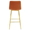 Scaun de bucatarie/bar, Artool, Pozza, catifea portocaliu cupru, picioare metal auriu, 43x49x102 cm