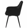 Scaun stil fotoliu bucatarie/living, Artool, Nana, rotativ, catifea neagra, picioare metal negru, 56x61x83.5 cm