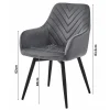 Scaun stil fotoliu bucatarie/living, Artool, Nana, rotativ, catifea neagra, picioare metal negru, 56x61x83.5 cm