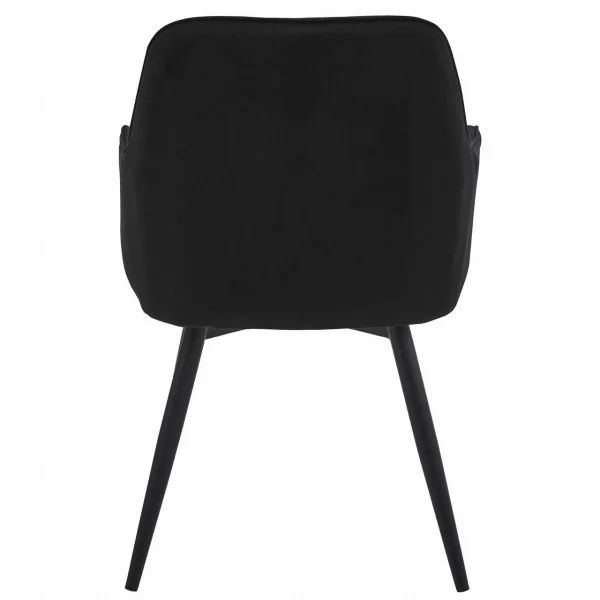 Scaun stil fotoliu bucatarie/living, Artool, Nana, rotativ, catifea neagra, picioare metal negru, 56x61x83.5 cm