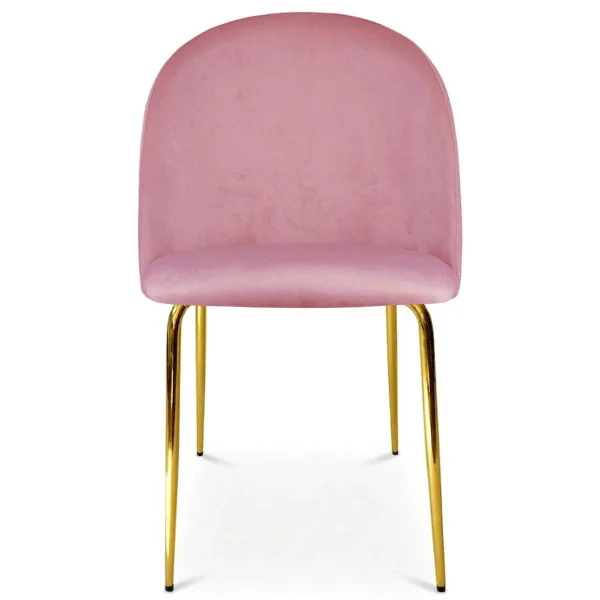 Scaun bucatarie/living, Artool, Inca, catifea roz, picioare metal auriu, 49x55x78 cm