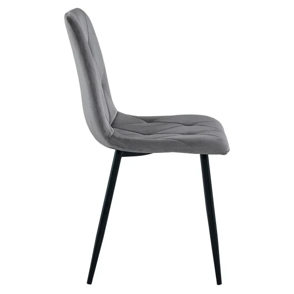 Scaun bucatarie/living, Artool, Libra, catifea gri inchis, picioare metal negru, 45x54x86.5 cm