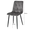 Scaun bucatarie/living, Artool, Libra, catifea gri inchis, picioare metal negru, 45x54x86.5 cm