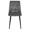 Scaun bucatarie/living, Artool, Libra, catifea gri inchis, picioare metal negru, 45x54x86.5 cm