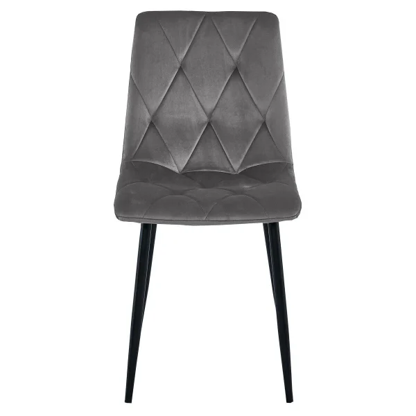 Scaun bucatarie/living, Artool, Libra, catifea gri inchis, picioare metal negru, 45x54x86.5 cm