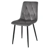 Scaun bucatarie/living, Artool, Libra, catifea gri inchis, picioare metal negru, 45x54x86.5 cm