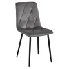 Scaun bucatarie/living, Artool, Libra, catifea gri inchis, picioare metal negru, 45x54x86.5 cm