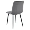 Scaun bucatarie/living, Artool, Libra, catifea gri inchis, picioare metal negru, 45x54x86.5 cm