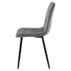 Scaun bucatarie/living, Artool, Libra, catifea gri inchis, picioare metal negru, 45x54x86.5 cm