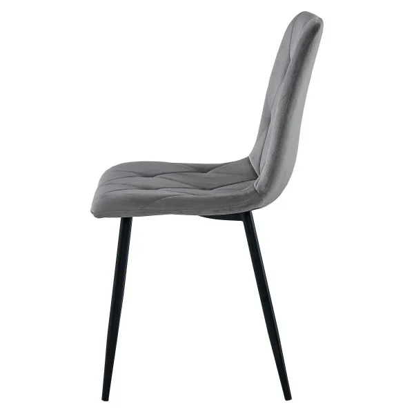 Scaun bucatarie/living, Artool, Libra, catifea gri inchis, picioare metal negru, 45x54x86.5 cm