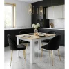 Scaun bucatarie/living, Artool, Inca, catifea neagra, picioare metal auriu, 49x55x78 cm