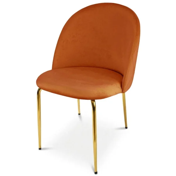 Scaun bucatarie/living, Artool, Inca, catifea aramie, picioare metal auriu, 49x55x78 cm
