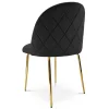 Scaun bucatarie/living, Artool, Inca, catifea neagra, picioare metal auriu, 49x55x78 cm