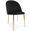Scaun bucatarie/living, Artool, Inca, catifea neagra, picioare metal auriu, 49x55x78 cm