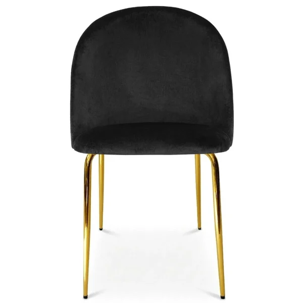 Scaun bucatarie/living, Artool, Inca, catifea neagra, picioare metal auriu, 49x55x78 cm