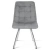 Scaun bucatarie/living, Artool, Cieza, catifea gri deschis, picioare metal argintiu, 49x60x87 cm