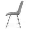 Scaun bucatarie/living, Artool, Cieza, catifea gri deschis, picioare metal argintiu, 49x60x87 cm