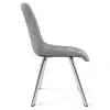 Scaun bucatarie/living, Artool, Cieza, catifea gri deschis, picioare metal argintiu, 49x60x87 cm