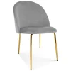 Scaun bucatarie/living, Artool, Inca, catifea gri deschis, picioare metal auriu, 49x55x78 cm