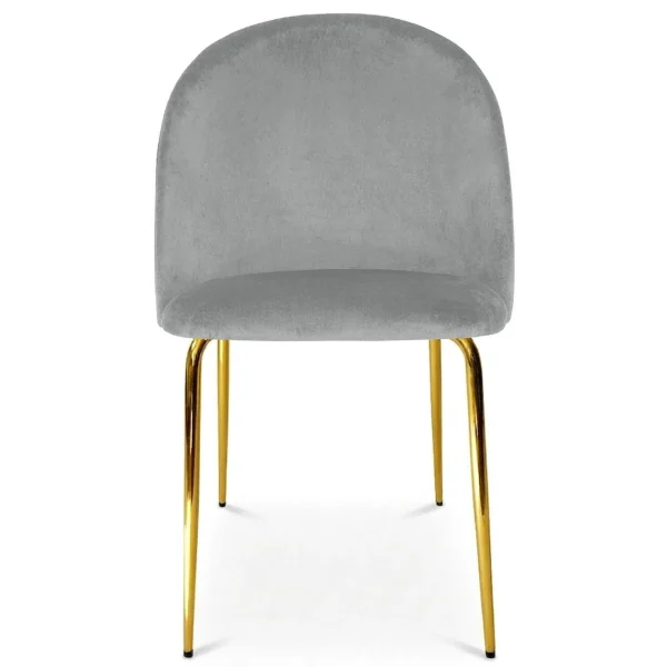 Scaun bucatarie/living, Artool, Inca, catifea gri deschis, picioare metal auriu, 49x55x78 cm