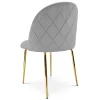Scaun bucatarie/living, Artool, Inca, catifea gri deschis, picioare metal auriu, 49x55x78 cm