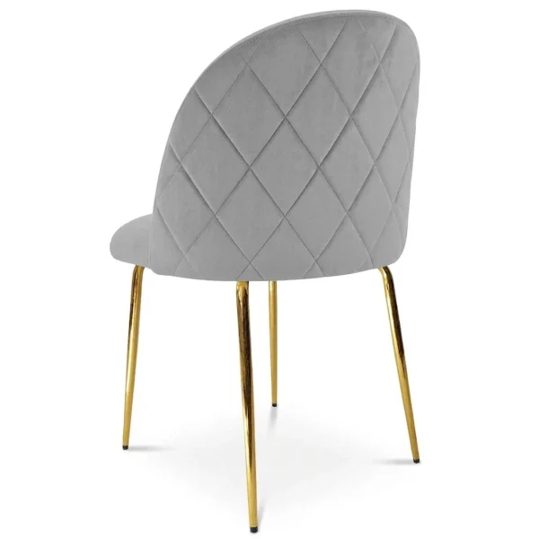 Scaun bucatarie/living, Artool, Inca, catifea gri deschis, picioare metal auriu, 49x55x78 cm