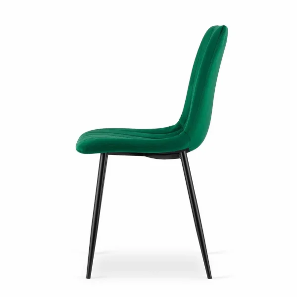 Scaun bucatarie/living, Artool, Lava, catifea verde, picioare metal negru, 43x51x90 cm