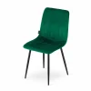 Scaun bucatarie/living, Artool, Lava, catifea verde, picioare metal negru, 43x51x90 cm