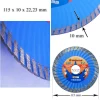 Disc diamantat super turbo, beton, taiere rapida umeda si uscata, 115 mm/22.23 mm, Richmann