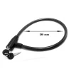 Lacat antifurt pentru bicicleta, cablu din otel acoperit in PVC 12x650mm + 2 chei