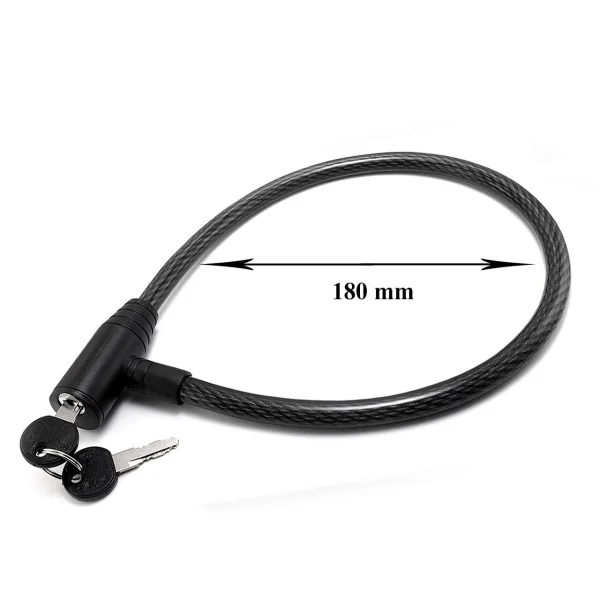 Lacat antifurt pentru bicicleta, cablu din otel acoperit in PVC 12x650mm + 2 chei
