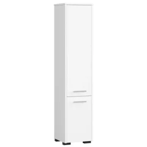 Dulap baie, placa laminata, 5 rafturi, 2 usi, alb, 30x30x140 cm