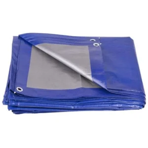 Prelata impermeabila cu inele, 2.9x3.9 m, PE, 140 g/mp, 12 mp