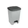 Cos de gunoi cu pedala, plastic, gri, 20 L, 30.3x29.4x42.8 cm, Curver