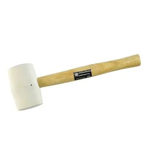 Ciocan cauciuc, coada lemn, alb, 680 g