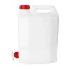 Bidon din plastic HDPE pentru transport lichide si carburanti, 20 litri, cu robinet pentru turnare, compatibil contact alimentar, alb, ICS Strend Pro
